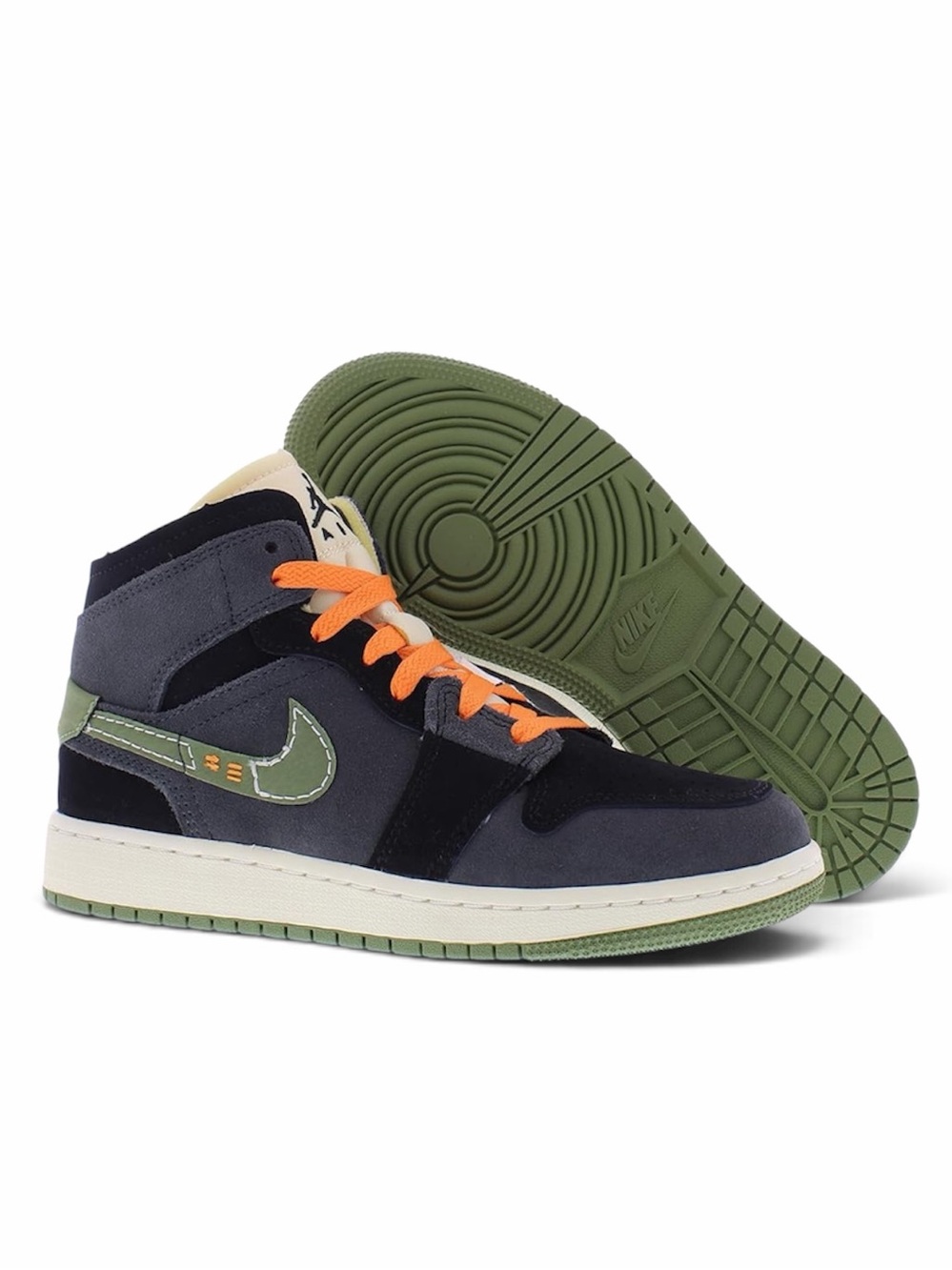 🆕 Air Jordan 1 Mid SE Craft Suede Sneaker in Charcoal & Olive
